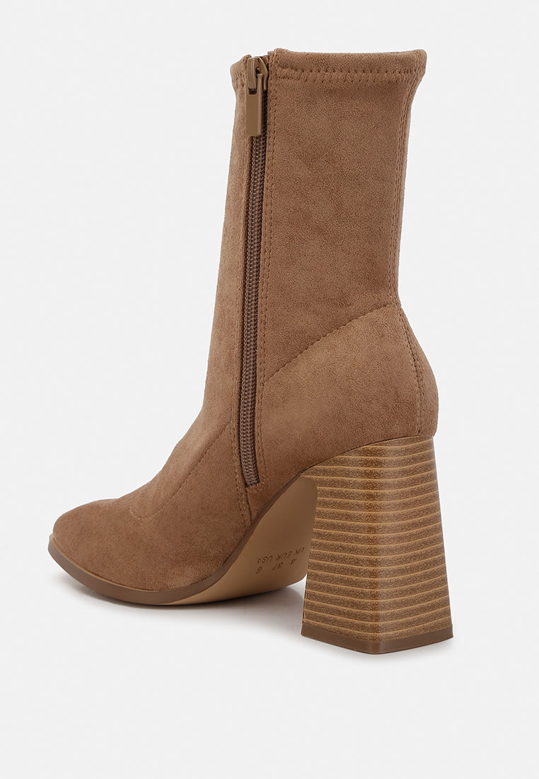 Candid High Ankle Flared Block Heel Boots - Glamourous Grace