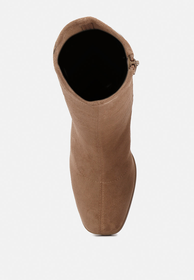 Candid High Ankle Flared Block Heel Boots - Glamourous Grace
