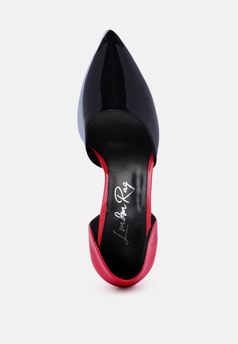 Candy Cane Patent Faux Leather High Heel Pumps - Glamourous Grace