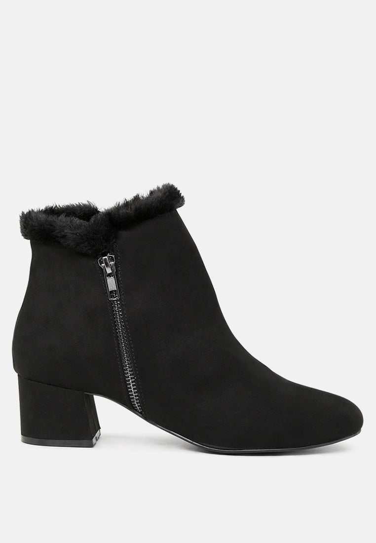 Carla Round Toe Zipper Ankle Boots - Glamourous Grace