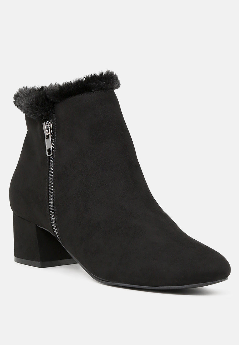 Carla Round Toe Zipper Ankle Boots - Glamourous Grace
