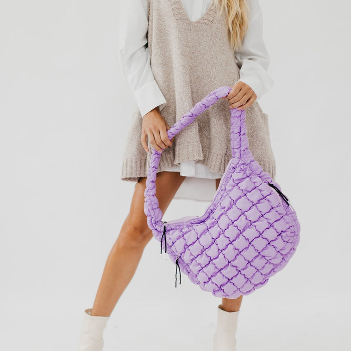 Carmen Quilted Hobo Tote Bag - Glamourous Grace