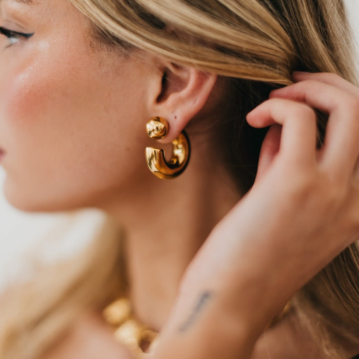 Caroline Reversible Hoop Earrings - WATERPROOF - Glamourous Grace
