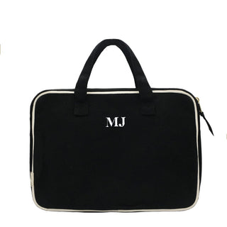Laptop Case 13", Handle & Charger Pocket – Black - Glamourous Grace