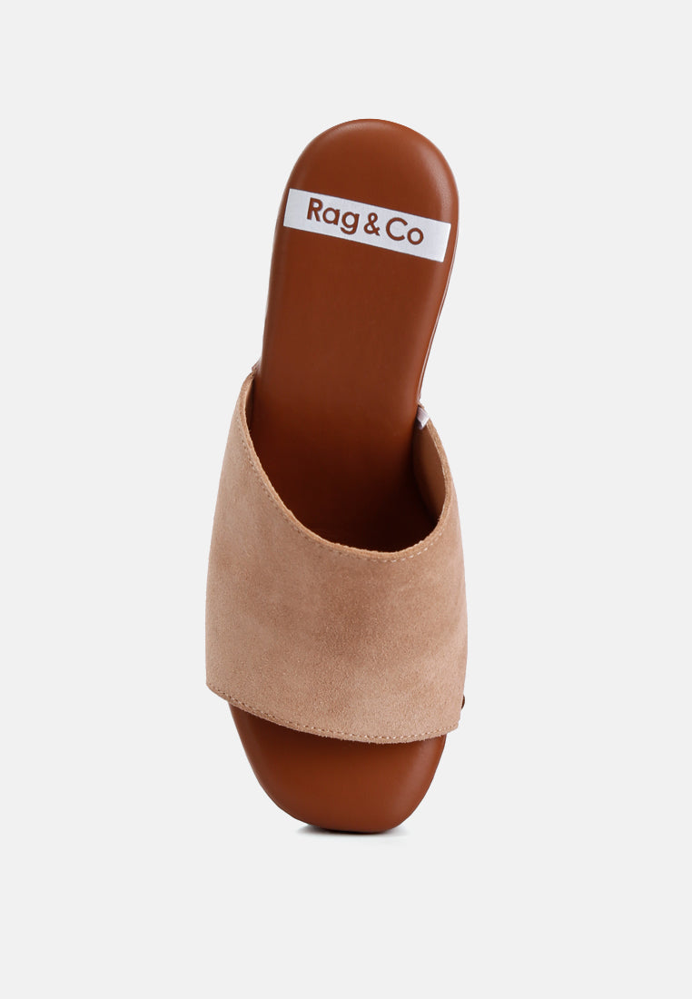 Cartera Soft Suede High Block Heel Clogs - Glamourous Grace