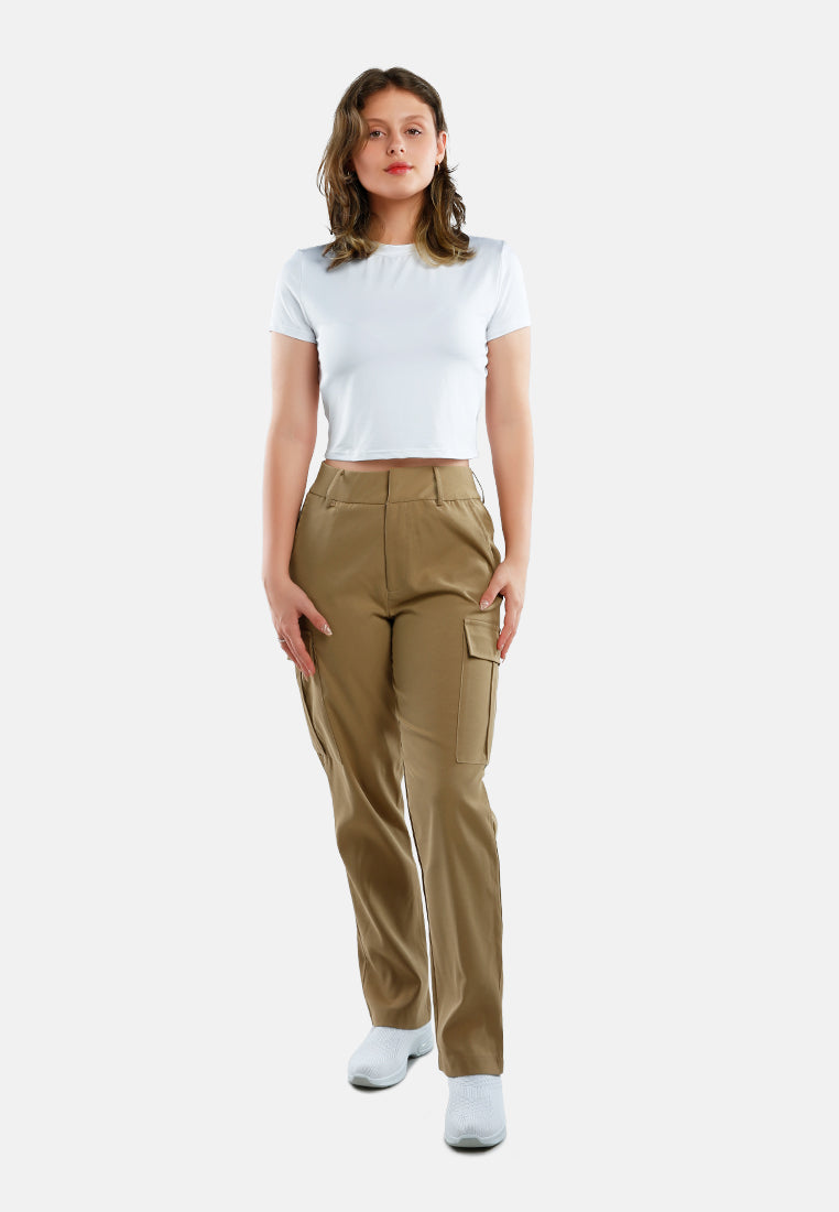 Casual High Waist Straight Pants - Glamourous Grace