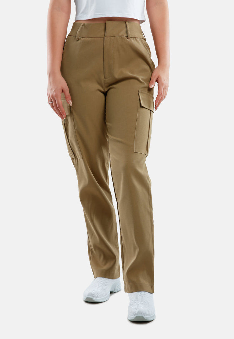 Casual High Waist Straight Pants - Glamourous Grace