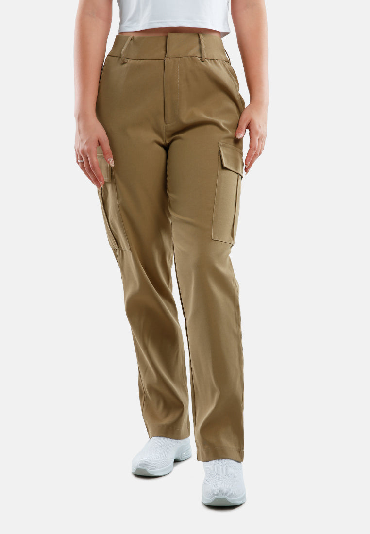 Casual High Waist Straight Pants - Glamourous Grace