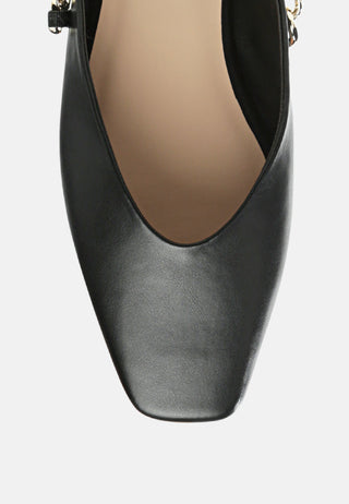 Catch Bling Chain Strap Flat Shoes - Glamourous Grace