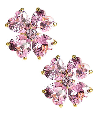 Catherine - Clover Stone Stud Earring - 18k Gold Plated-Darby Clark Collection - Glamourous Grace