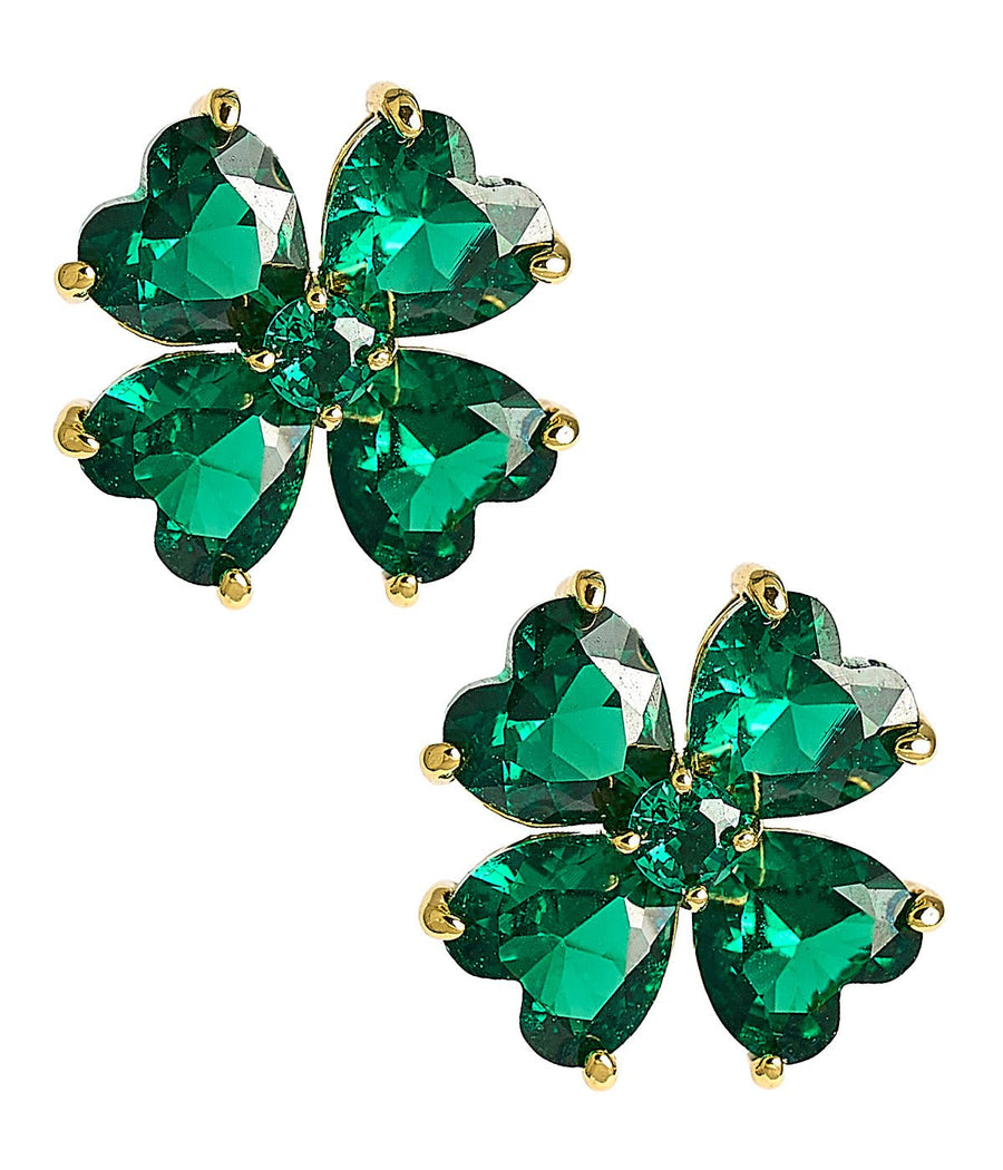 Catherine - Clover Stone Stud Earring - 18k Gold Plated-Darby Clark Collection - Glamourous Grace