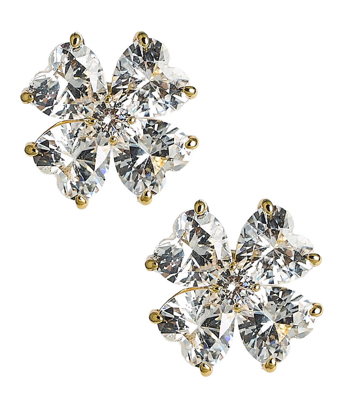 Catherine - Clover Stone Stud Earring - 18k Gold Plated-Darby Clark Collection - Glamourous Grace