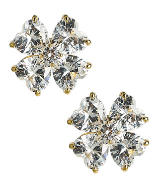Catherine - Clover Stone Stud Earring - 18k Gold Plated-Darby Clark Collection - Glamourous Grace