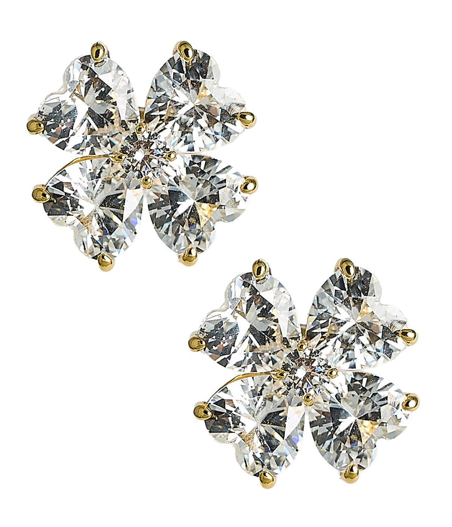Catherine - Clover Stone Stud Earring - 18k Gold Plated-Darby Clark Collection - Glamourous Grace