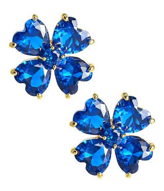 Catherine - Clover Stone Stud Earring - 18k Gold Plated-Darby Clark Collection - Glamourous Grace