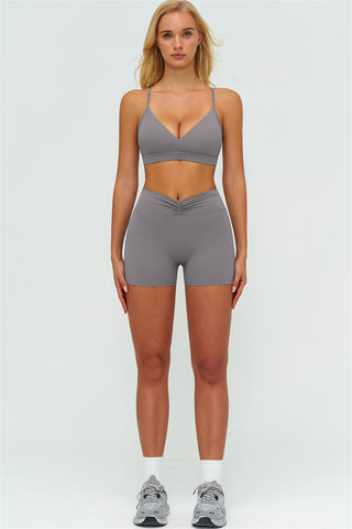 The Lushness Y-Back Sports Bra Shorts 2-Piece Set