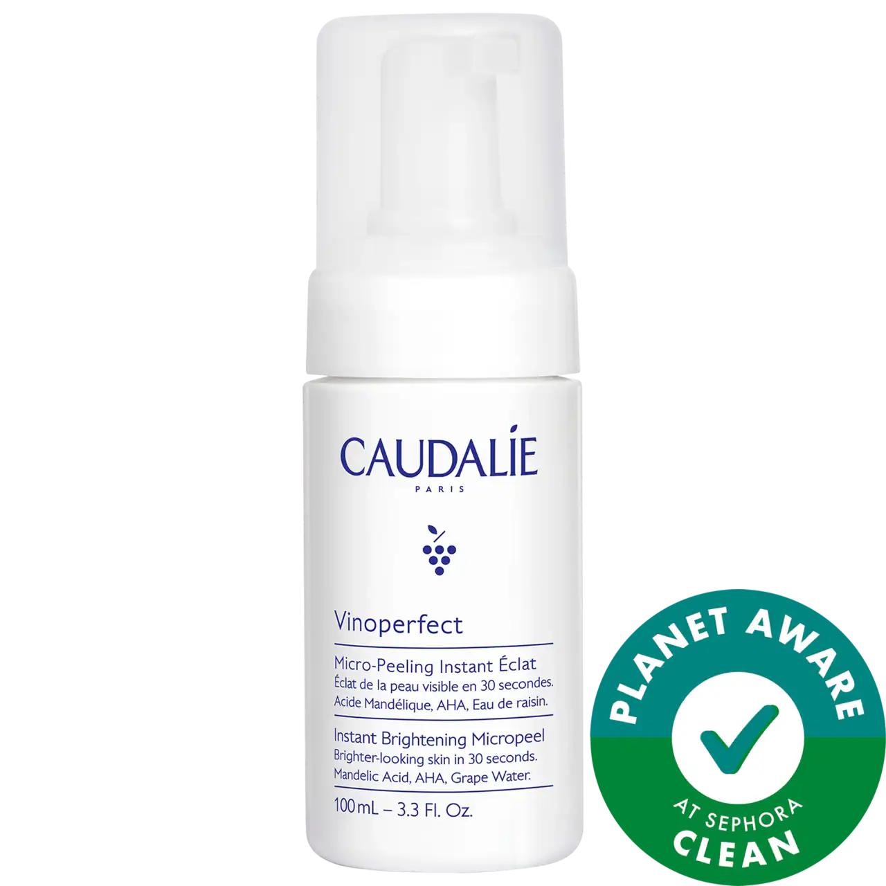 Caudalie Vinoperfect Brightening Daily AHA Micropeel Cleanser for Brightening, Gentle Exfoliation, Vegan Skincare - Glamourous Grace