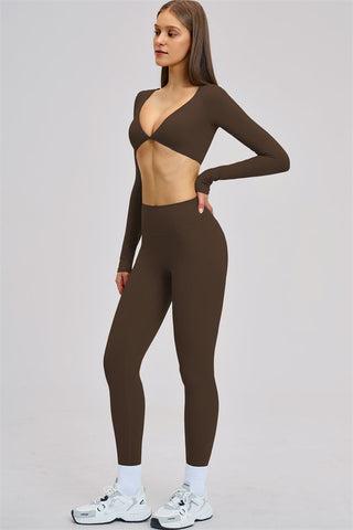The Zestful Long Sleeve Crop Top Leggings 2-Piece Set