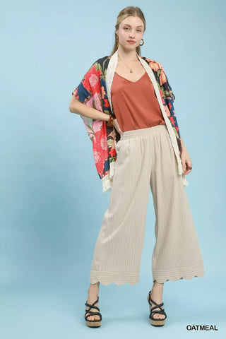 Umgee Pinstripe Wide Leg Pants - Glamourous Grace