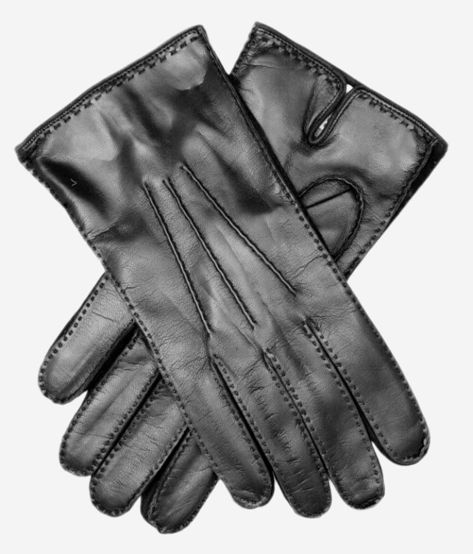 CC3104 (black) - Men's Italian handsewn cashmere lined leather gloves - Glamourous Grace