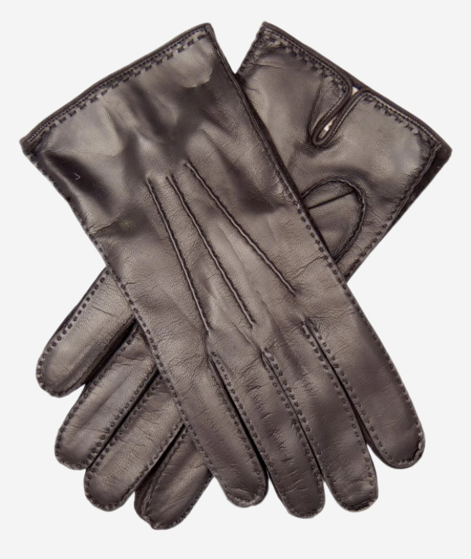 CC3104 (brown) - Men's Italian handsewn cashmere lined leather gloves - Glamourous Grace