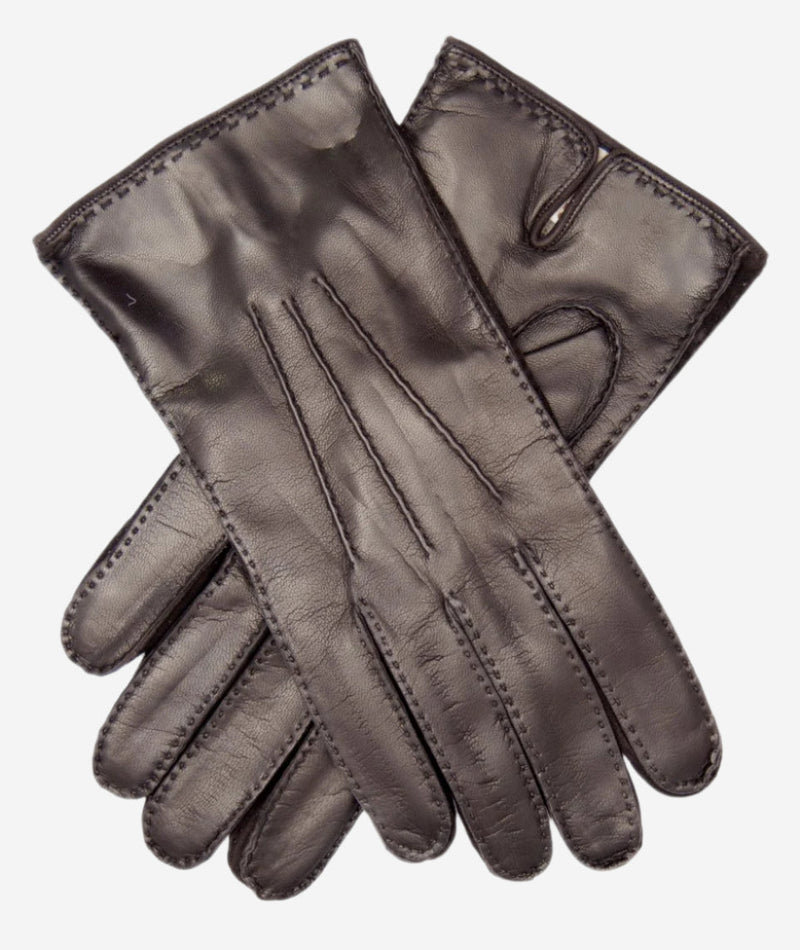 CC3104 (brown) - Men's Italian handsewn cashmere lined leather gloves - Glamourous Grace