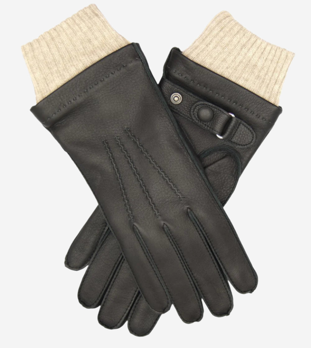 CC3115 (black) - Men's Italian deerskin leather gloves with cashmere lining - Glamourous Grace