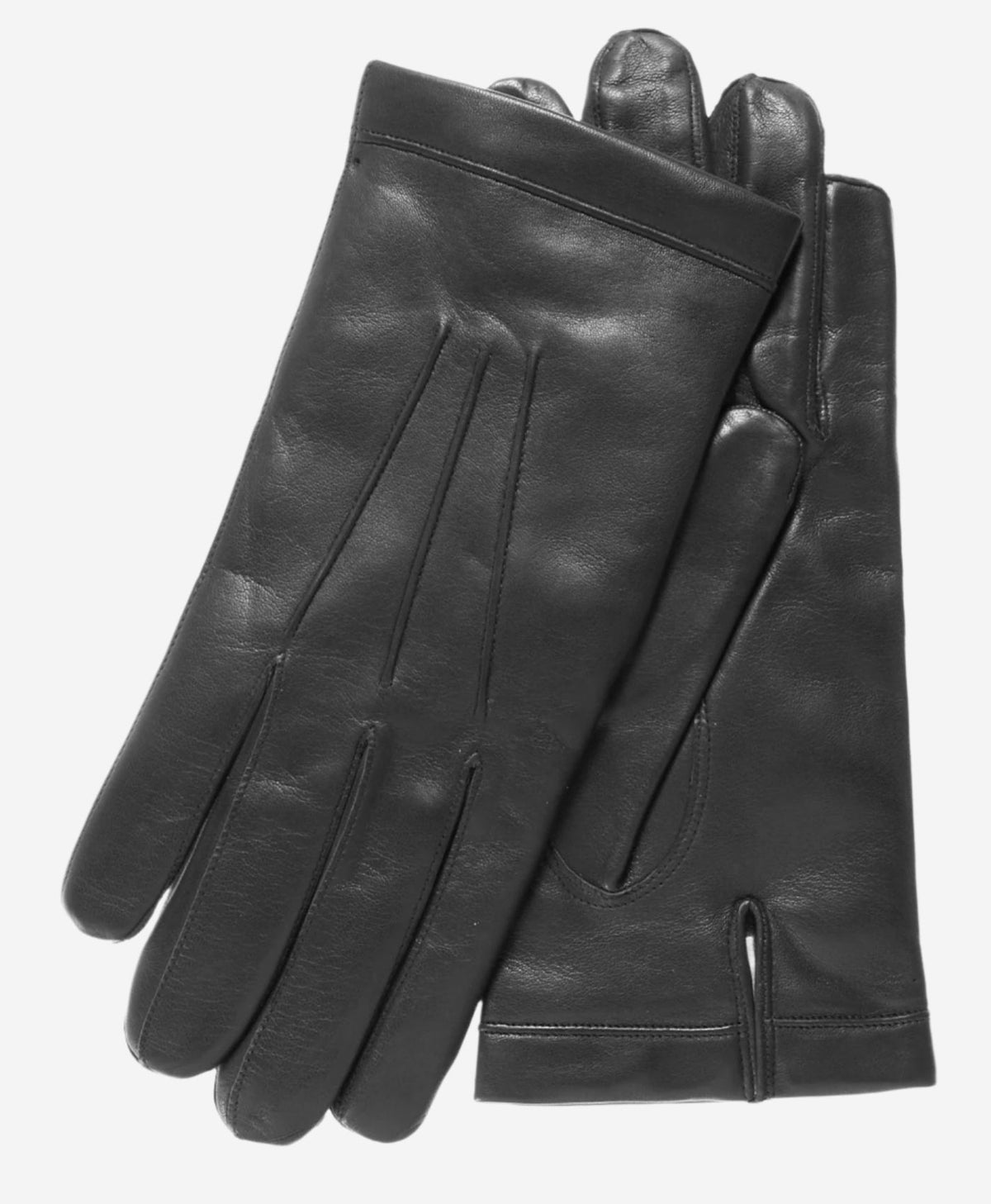 CC3303 (black) - Men’s Italian cashmere lined leather gloves with longer fingers - Glamourous Grace