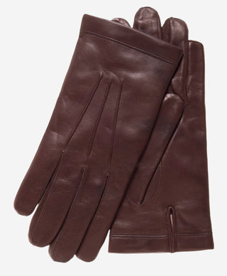 CC3303 (brown) - Men’s Italian cashmere lined leather gloves with longer fingers - Glamourous Grace