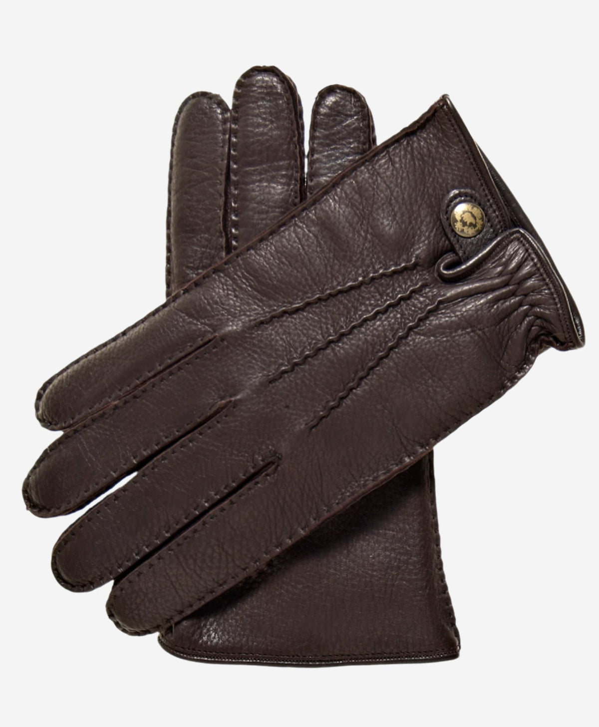CC3305 (dark brown) - Men’s Italian cashmere lined deerskin gloves - Glamourous Grace