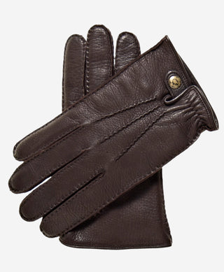 CC3305 (dark brown) - Men’s Italian cashmere lined deerskin gloves - Glamourous Grace