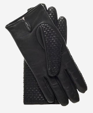 CC3339 (black) - Men’s Italian woven leather gloves with cashmere lining - Glamourous Grace