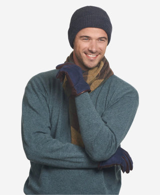 CC3434 (blue) - Men’s Italian suede and lambskin gloves with cashmere lining - Glamourous Grace