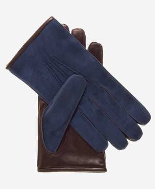 CC3434 (blue) - Men’s Italian suede and lambskin gloves with cashmere lining - Glamourous Grace