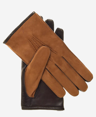 CC3434 (brown) -  Men’s Italian suede and lambskin gloves with cashmere lining - Glamourous Grace