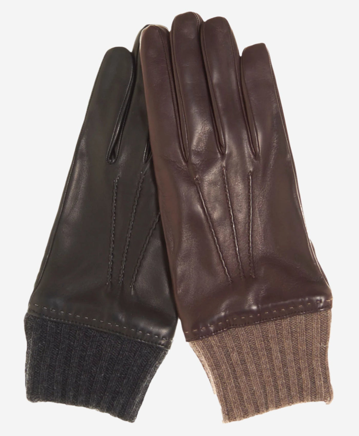 CC3502 (black) - Men’s Italian lambskin winter gloves with cashmere lining & extended wool cuff - Glamourous Grace