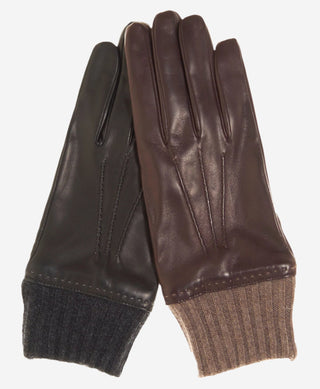 CC3502 (black) - Men’s Italian lambskin winter gloves with cashmere lining & extended wool cuff - Glamourous Grace