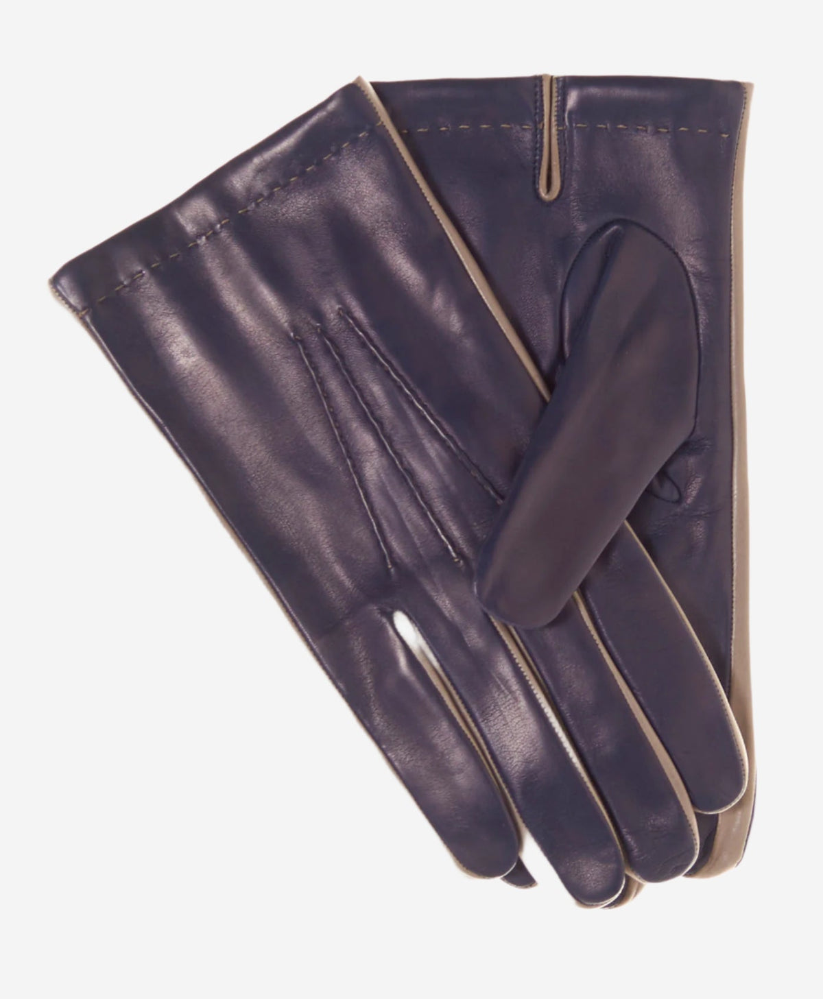 CC3592 (blue) - Men’s Italian leather gloves with two-tone contrast colors - Glamourous Grace