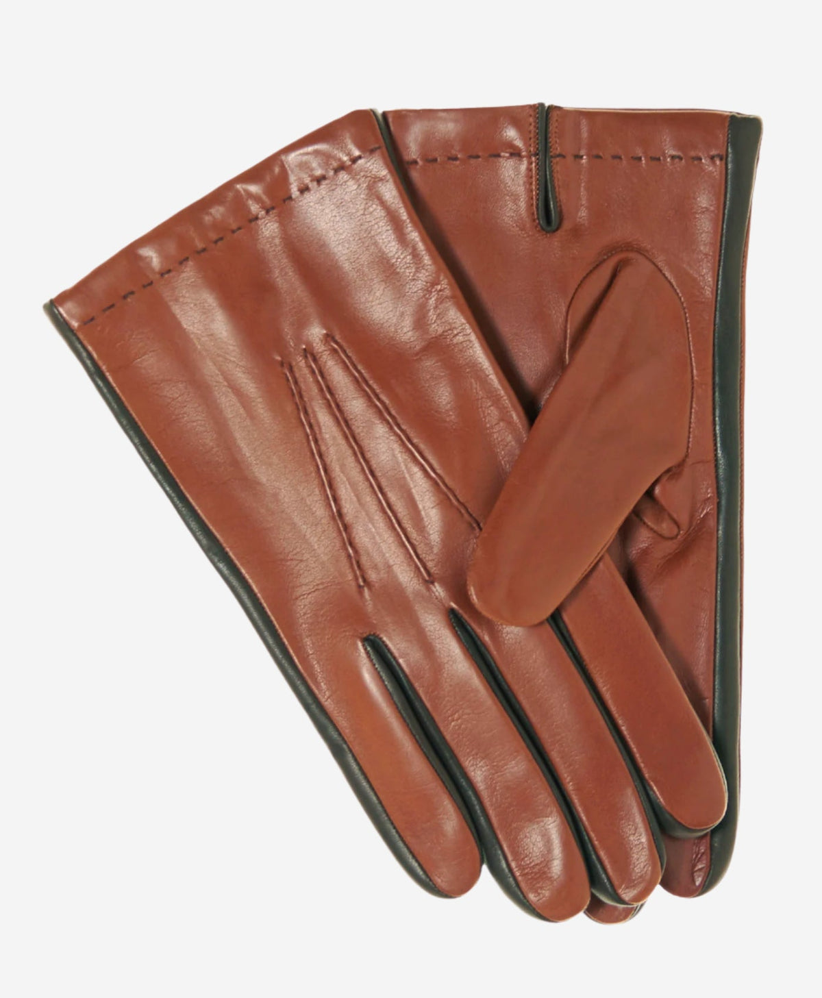 CC3592 (brown) - Men’s Italian leather gloves with two-tone contrast colors - Glamourous Grace