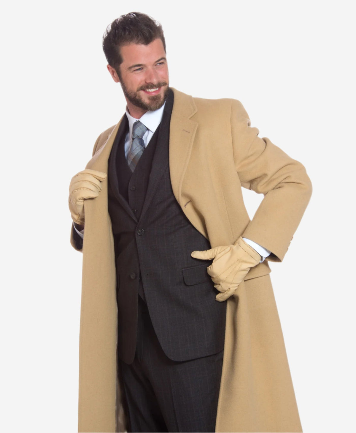 CC3630 (natural) - Men’s handsewn Italian cashmere lined nubuck gloves - Glamourous Grace