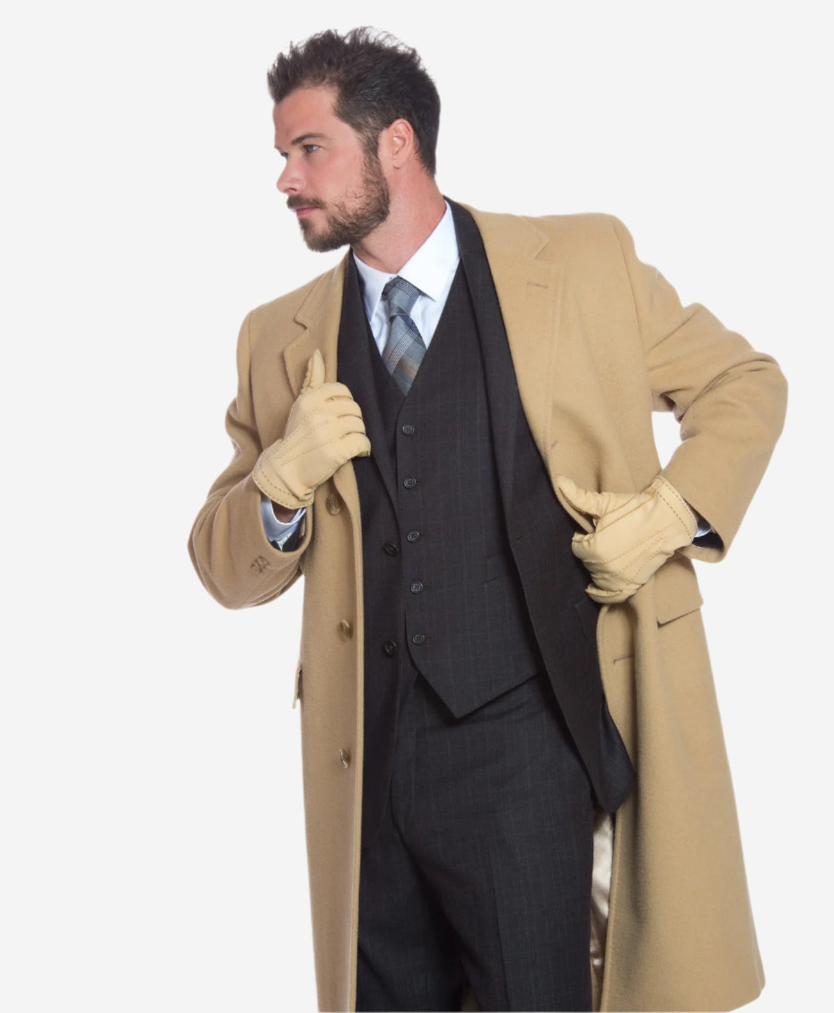 CC3630 (natural) - Men’s handsewn Italian cashmere lined nubuck gloves - Glamourous Grace