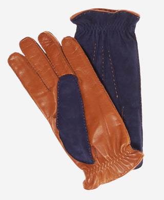 CC3640 (blue) - Men’s Italian handsewn suede and lambskin gloves with cashmere lining - Glamourous Grace