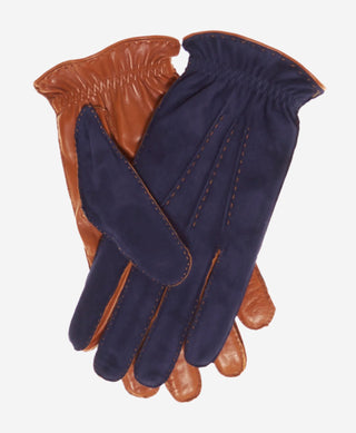 CC3640 (blue) - Men’s Italian handsewn suede and lambskin gloves with cashmere lining - Glamourous Grace