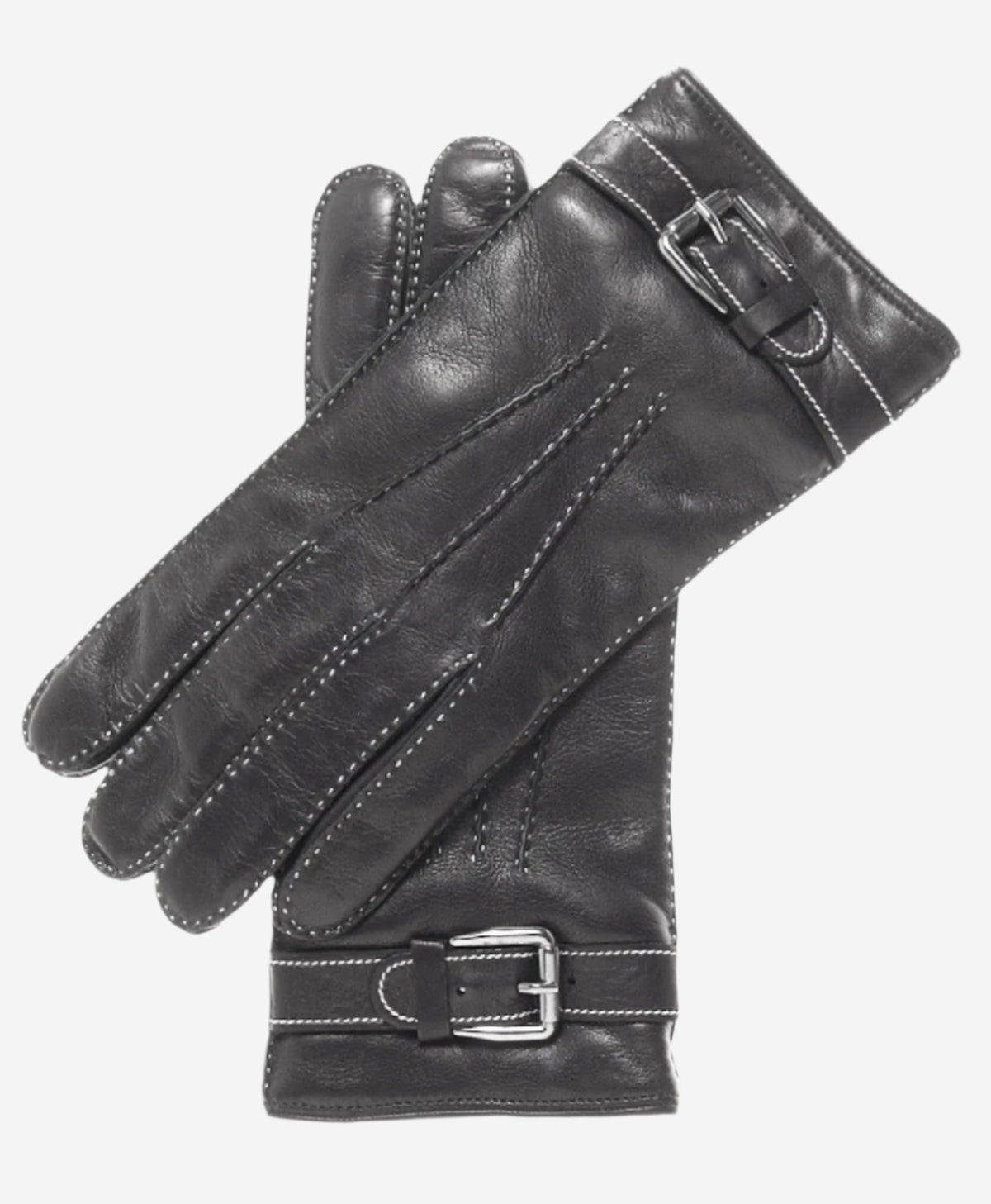CC3905 (black) - Men’s Italian cashmere lined leather gloves with shearling cuff - Glamourous Grace