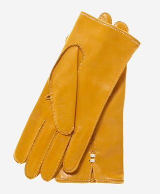 CC4301 (canary) - Women’s handsewn Italian cashmere lined leather gloves - Glamourous Grace