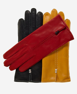CC4301 (red) - Women’s handsewn Italian cashmere lined leather gloves - Glamourous Grace
