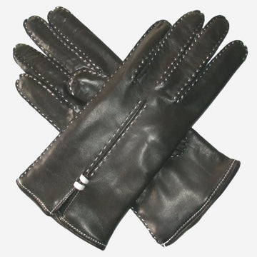 CC4301 (black) - Women’s handsewn Italian cashmere lined leather gloves - Glamourous Grace