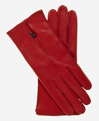 CC4301 (red) - Women’s handsewn Italian cashmere lined leather gloves - Glamourous Grace