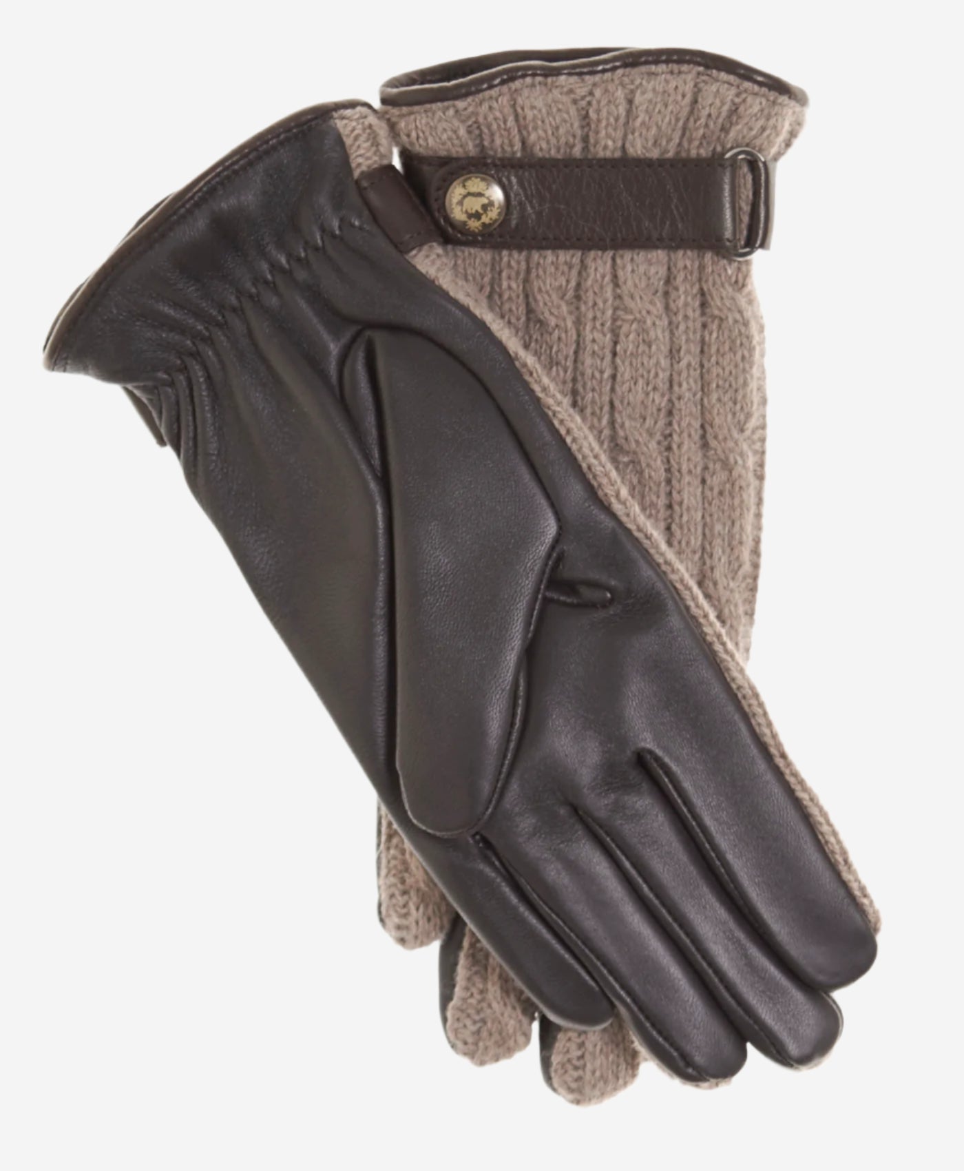 CC4510 (nat) - Women’s Italian cable knit cashmere and leather winter gloves - Glamourous Grace