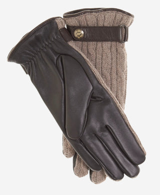 CC4510 (nat) - Women’s Italian cable knit cashmere and leather winter gloves - Glamourous Grace